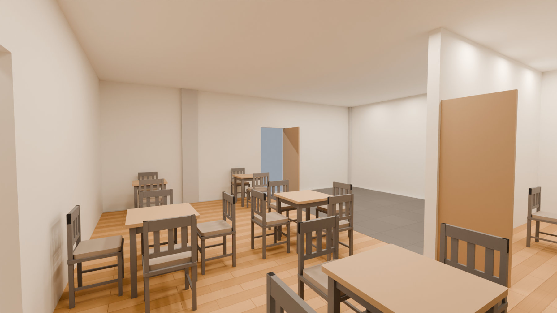 Photoreal render of the dining room