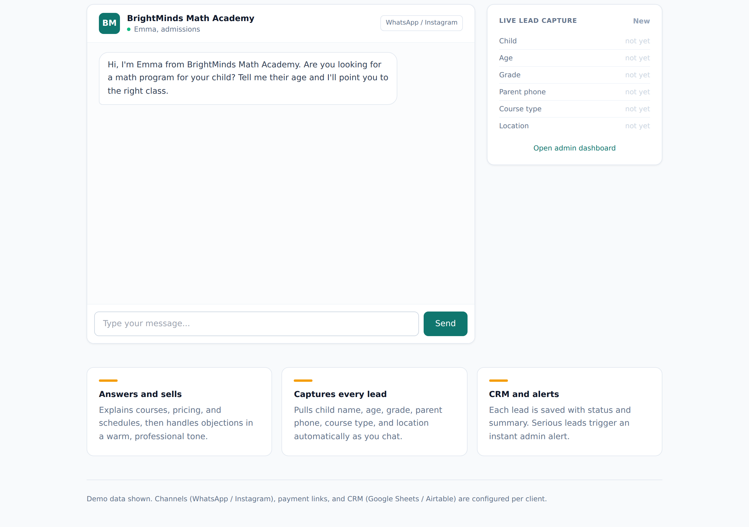 AI Sales & Lead-Gen Chatbot