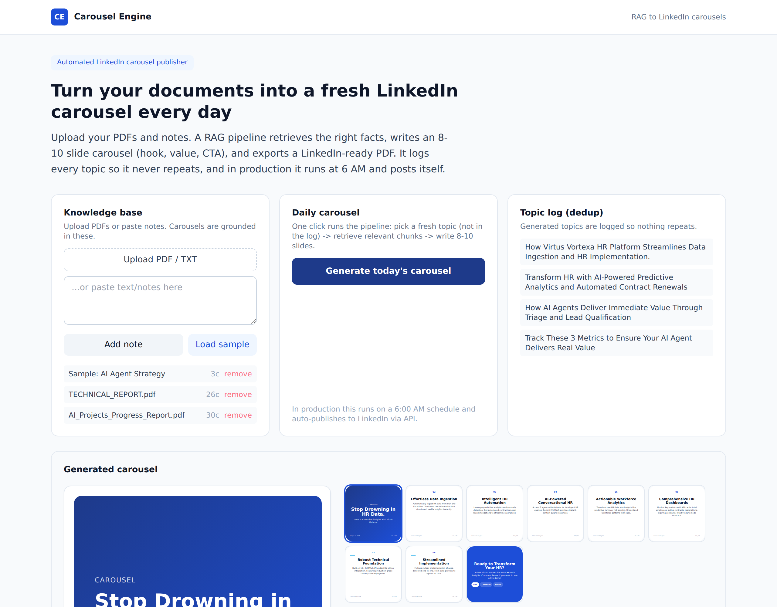 LinkedIn Carousel RAG